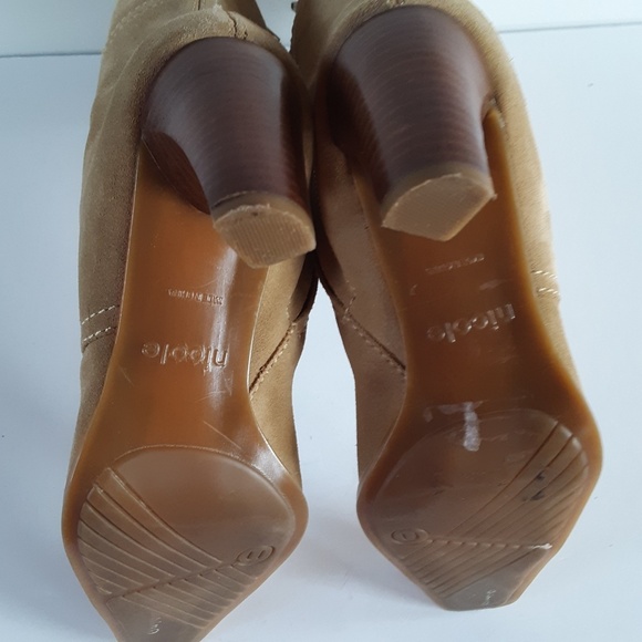 Nicole tan suede calf height square toe bo… - Picture 5 of 7